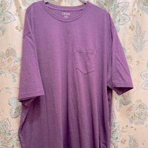 Men’s Big & Tall Izod Purple Solid Pocket Short Sleeve T-Shirt size 4XLT.